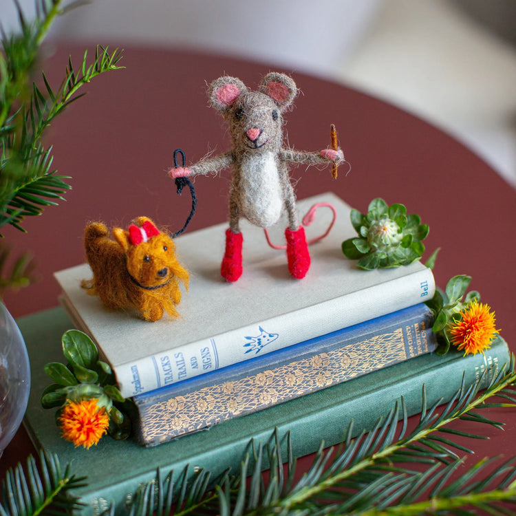 Dog Walker Mouse Sew Heart Felt