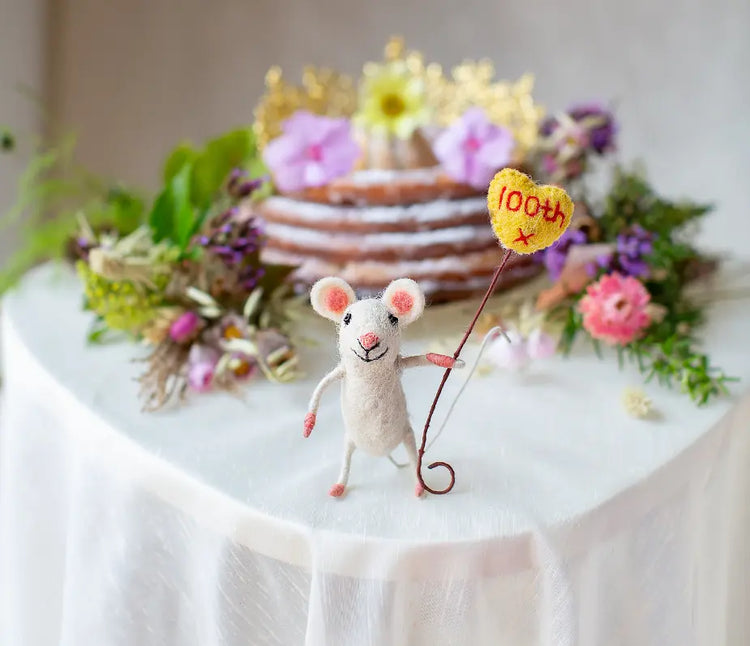Birthday Balloon Mice Sew Heart Felt