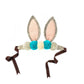 Turquoise Pom Pom Bunny Ears