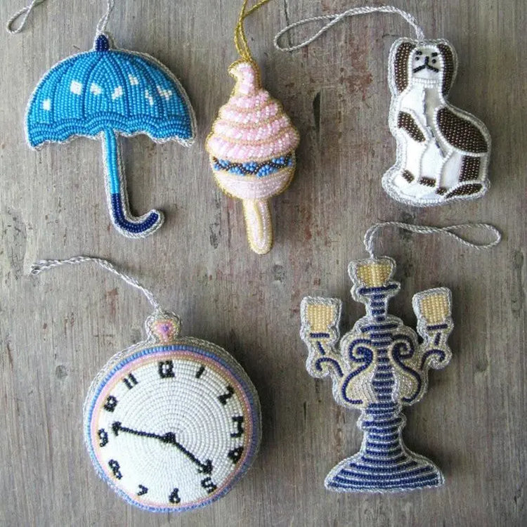 Pocket Watch Christmas Decoration Sew Heart Felt