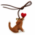 Bob Best Friend Dog handmade felt bag charm holding a red heart by Sew Heart Felt