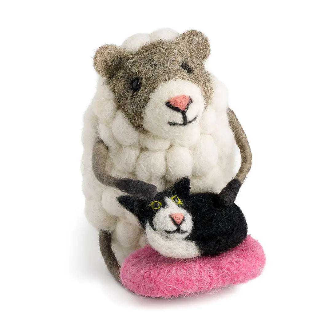 Cat Sheep Rabbit NEW Resting Sheep With Pussycat – Sew Heart Felt