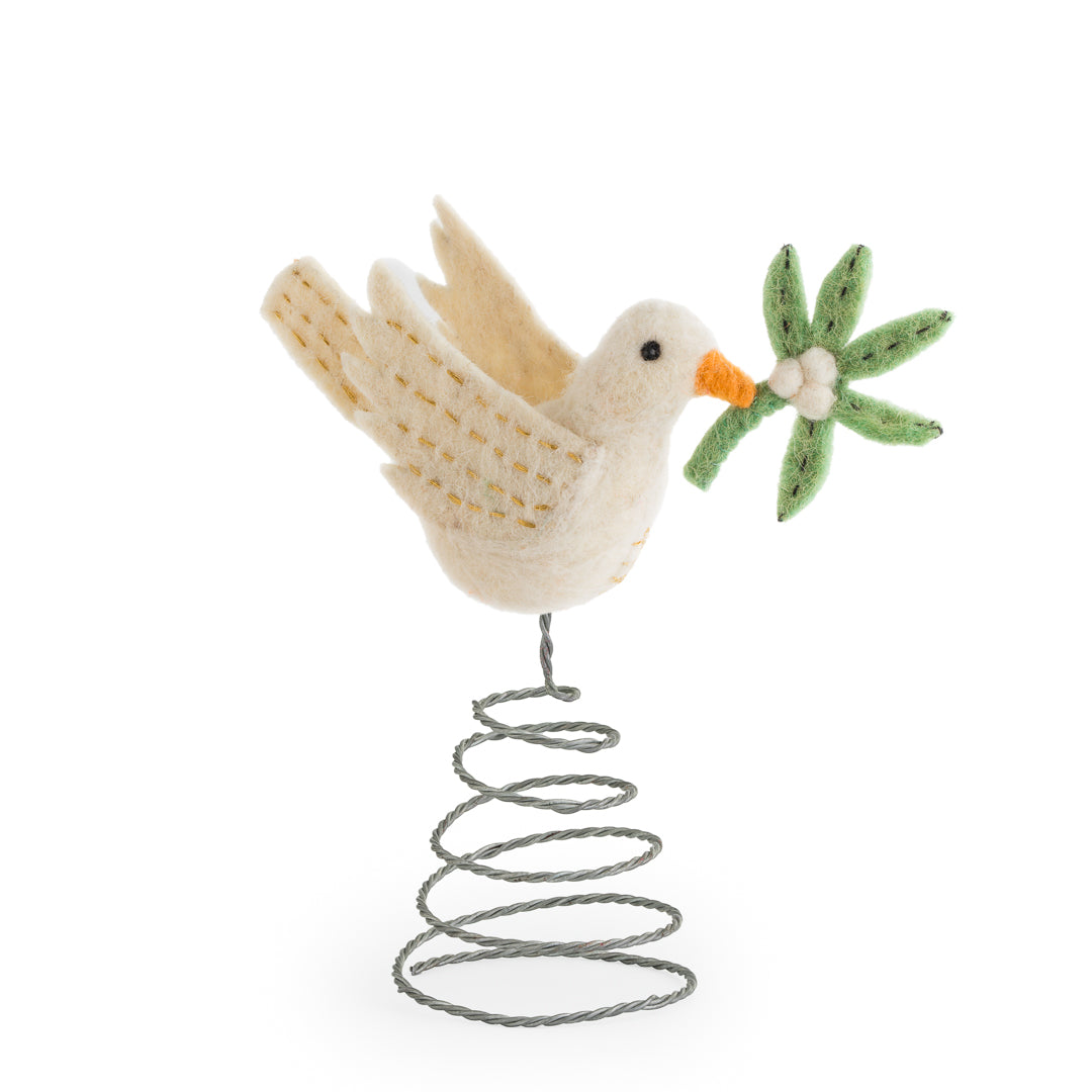 Mistletoe Peace Dove Tree Topper