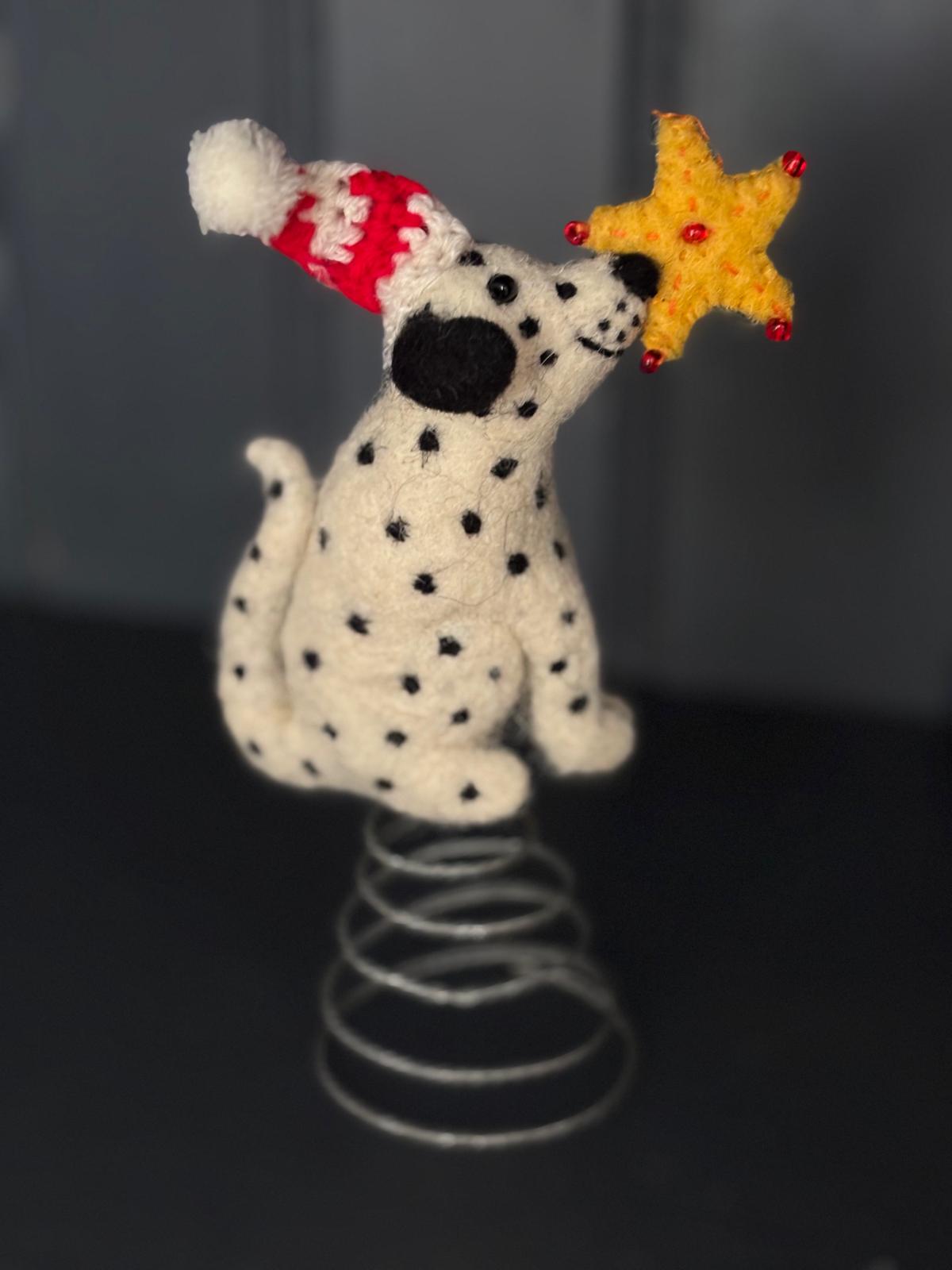 Christmas Star Spotty Dog Tree Topper