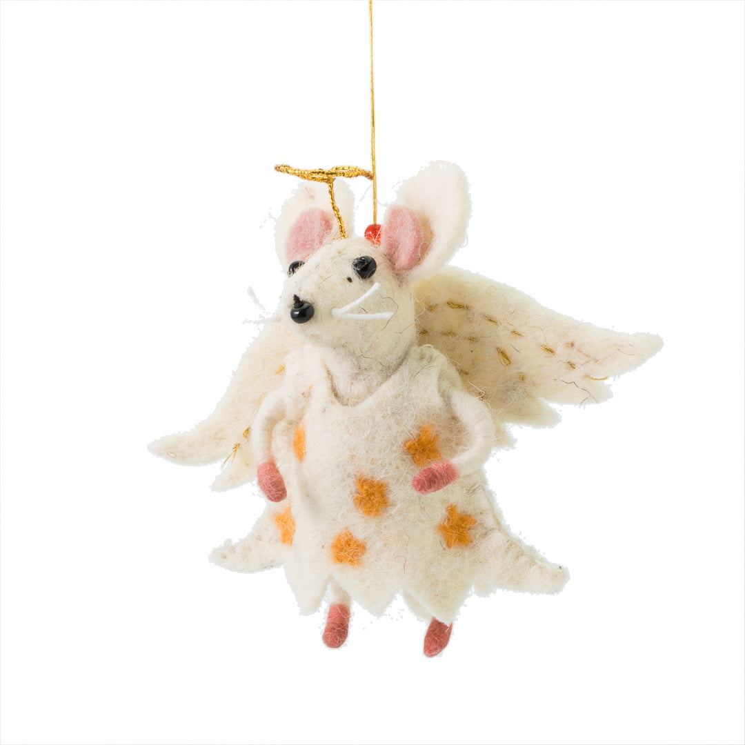 Christmas Angel Mouse Decoration Sew Heart Felt