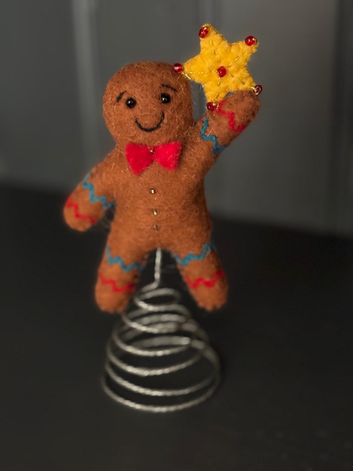 Festive Gingerbread Man Tree Topper