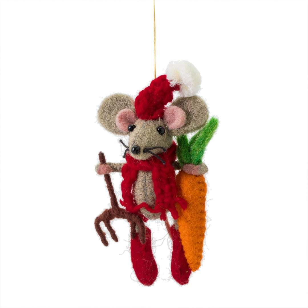 Monty Carrot Mouse Decoration Sew Heart Felt