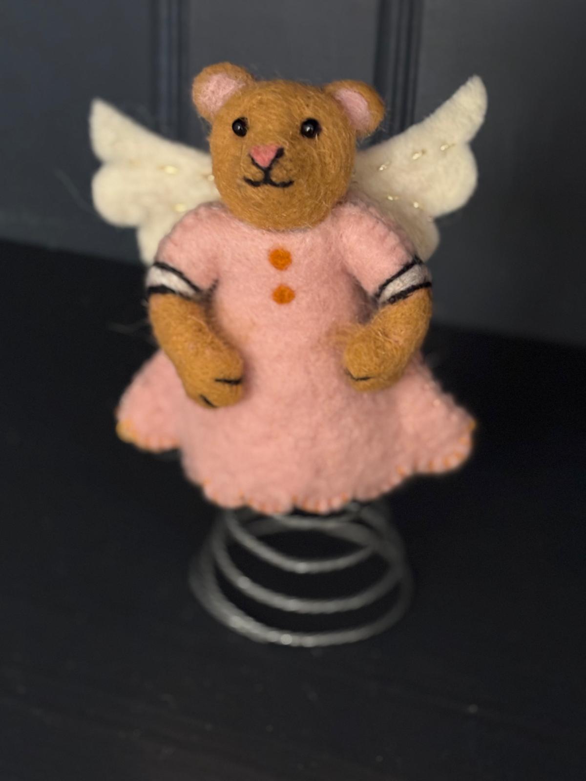 Pretty Angel Bear Tree Topper
