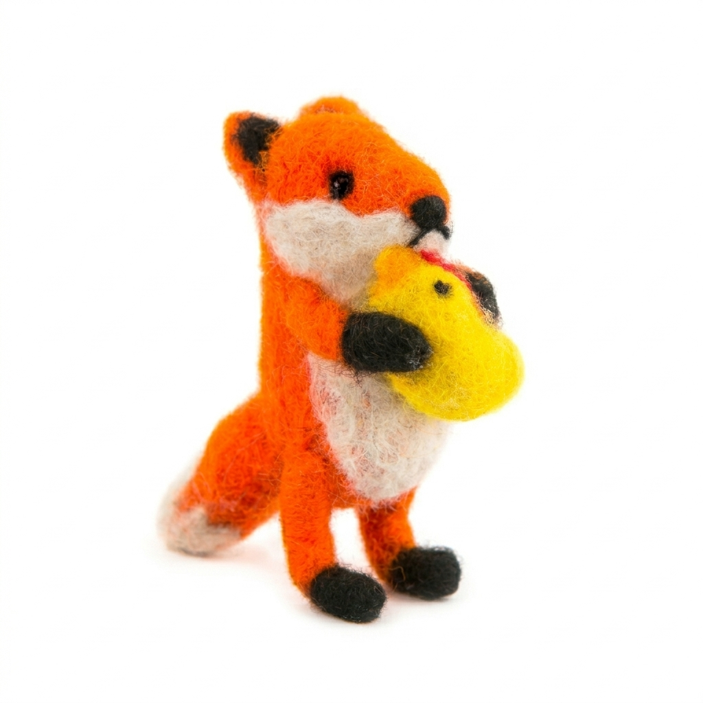 Baby Fox with Chicken