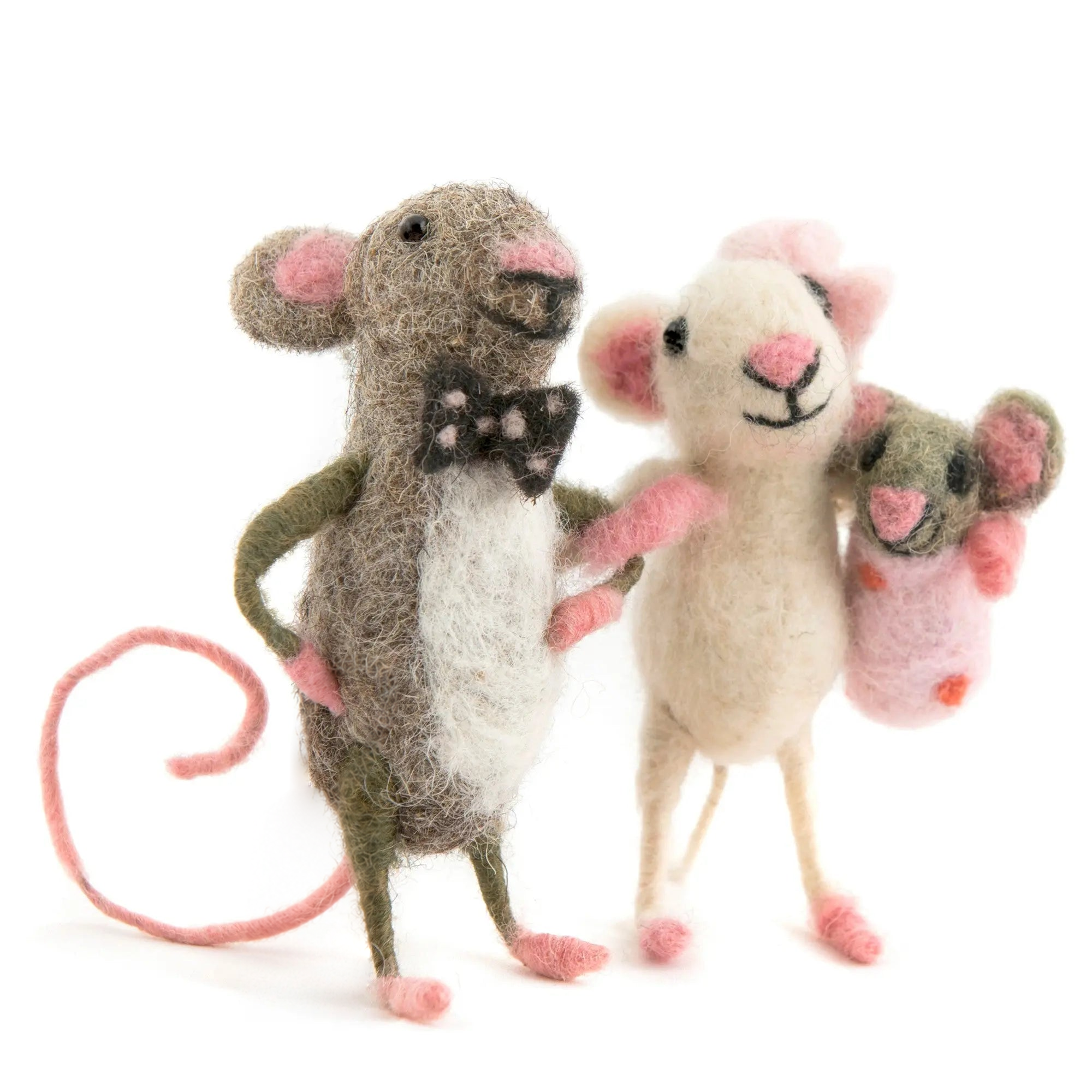 Mummy and Daddy Mice Carrying Baby Girl