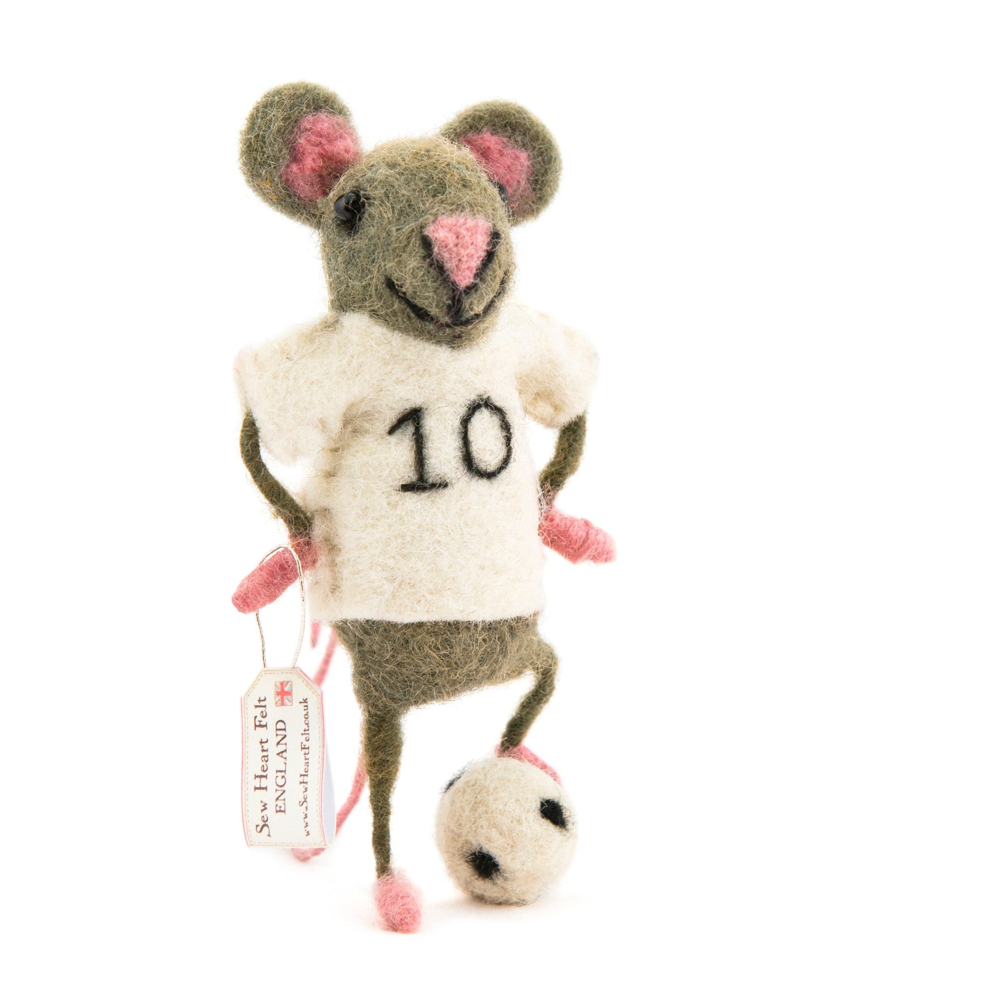 Footballer Mouse in White Strip